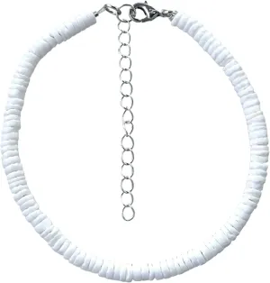 BlueRica Smooth Puka Shell Anklet 10"