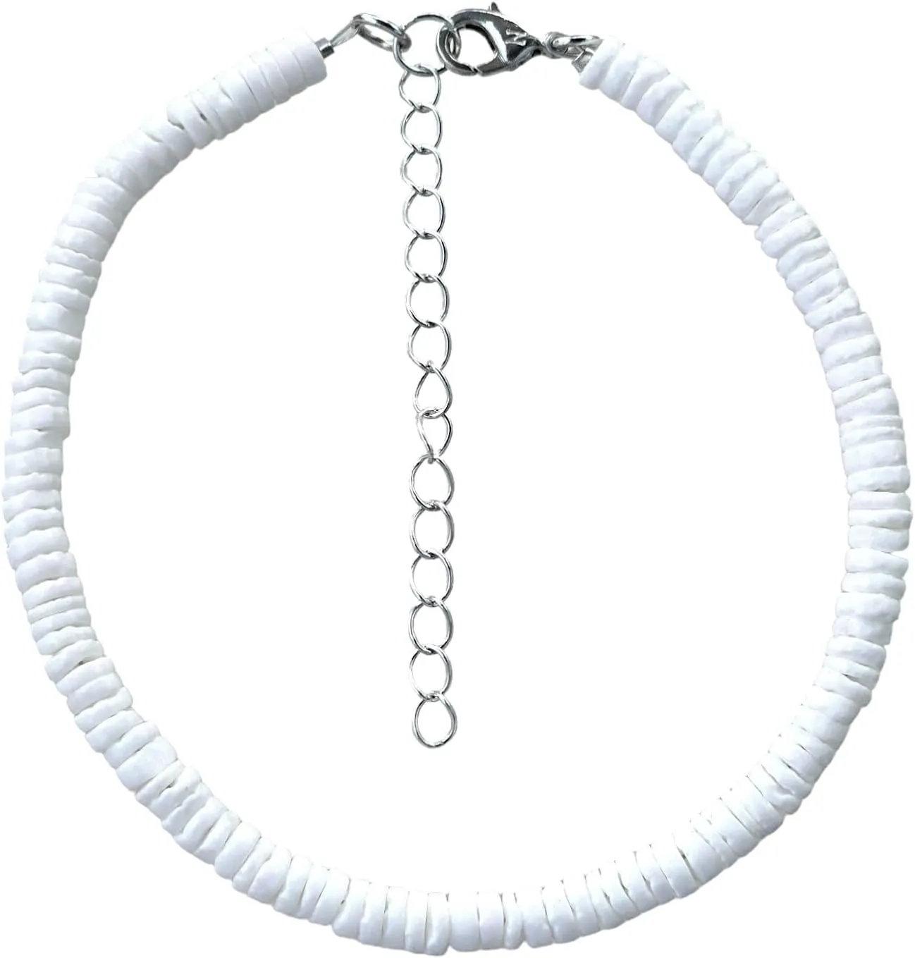 BlueRica Smooth Puka Shell Anklet 10"