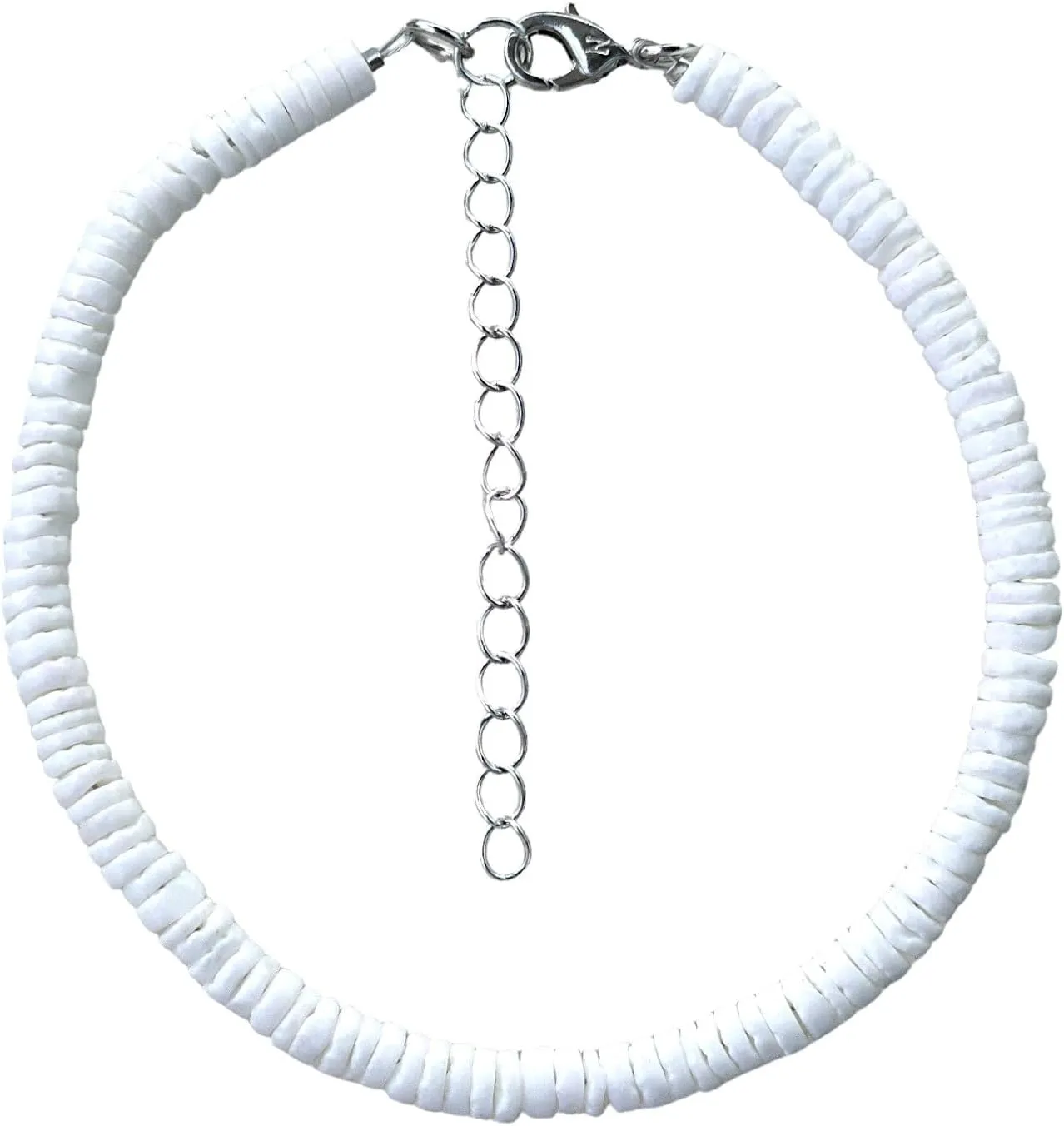 BlueRica Smooth Puka Shell Anklet 10"