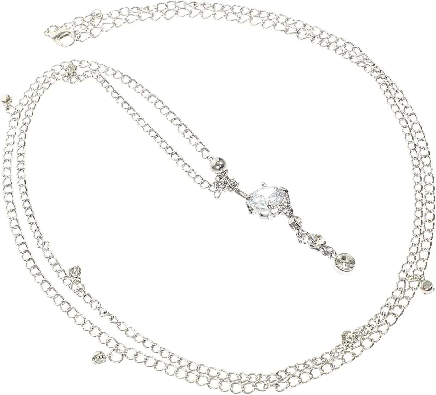 Body Chain Women Waist Belly Chain with Navel Ring Decorative Chain for Belly Piercing Elegant Fashion Jewelry for Dance Parties and Everyday Wear