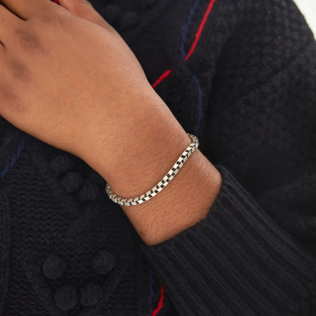 Box Chain Bracelet (Sterling Silver)