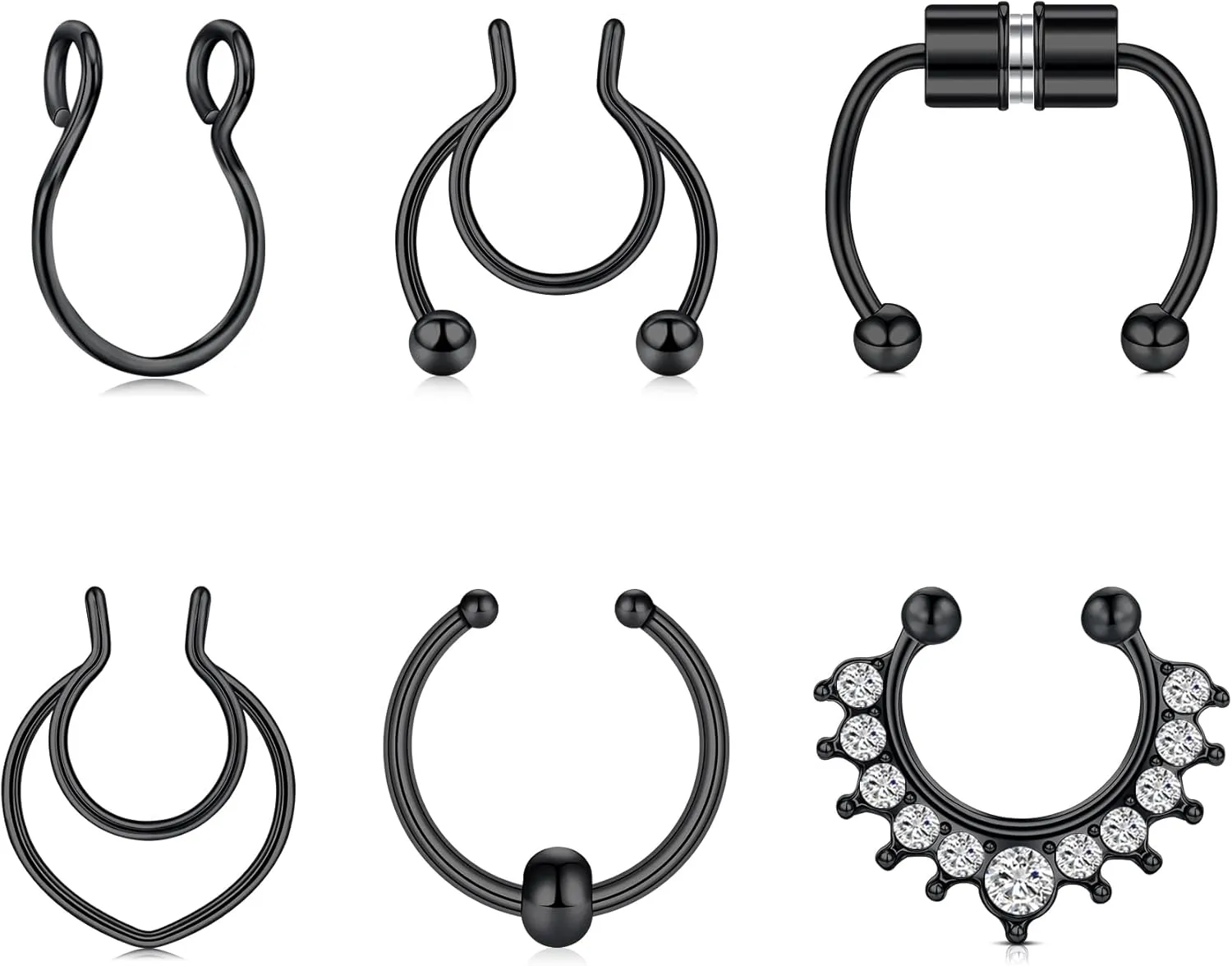 Briana Williams Fake Septum Piercing Fake Septum Ring Faux Septum Nose Rings Fake Septum Fake Nose Ring Clip On Septum Nose Ring Faux Septum Piercing for Women Non Piercing Fake Septum Hoop Jewelry