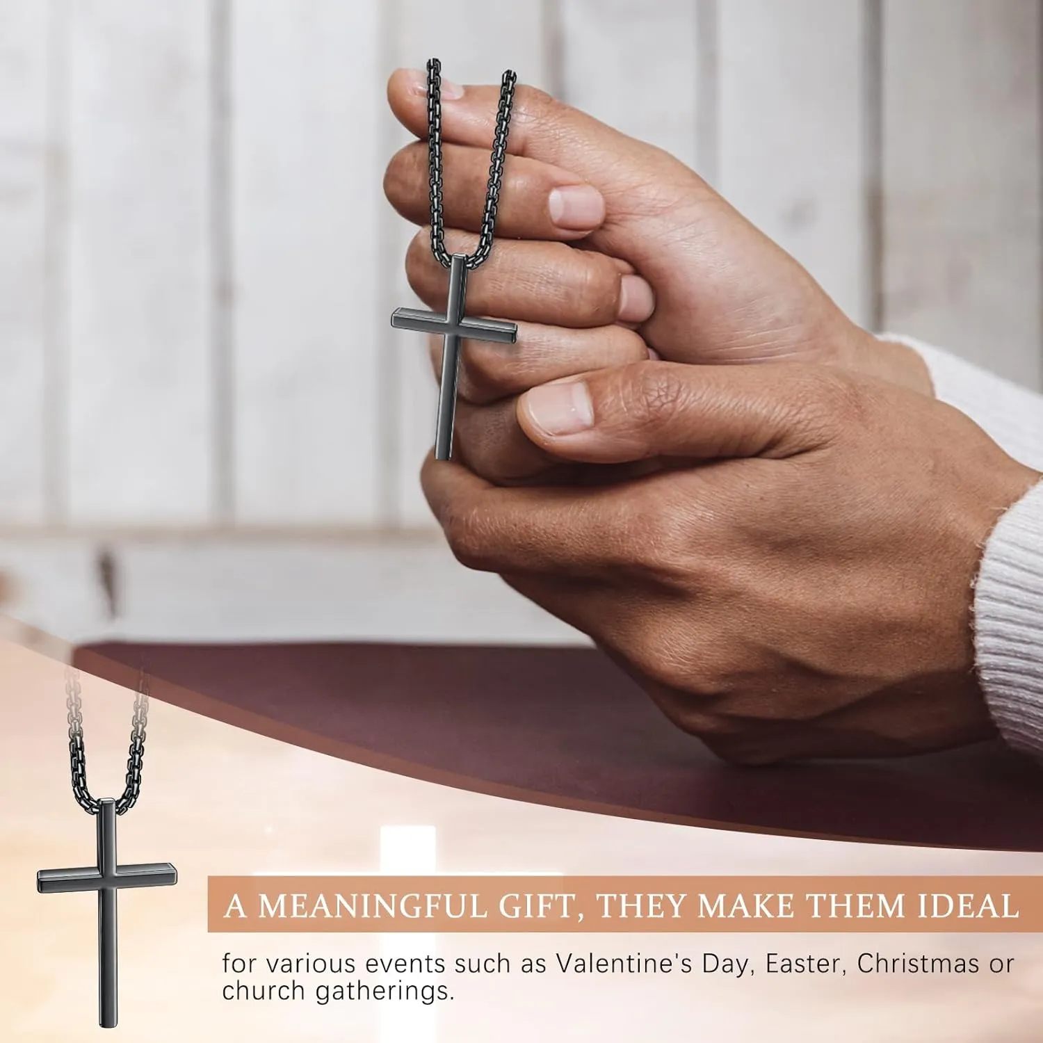 Bulk Stainless Steel Cross Necklace for Men Gifts Christian Gift Cross Necklace Pendant