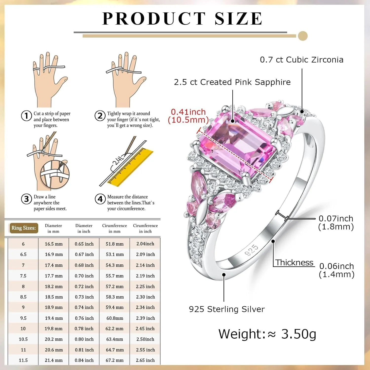 Butterfly Rings for Women, 925 Sterling Silver 3-4 Carat Birthstone Halo Ring Amethyst/Emerald/Blue Sapphire/Ruby Promise Ring Emerald Cut Engagement Rings for Her,Lovers Birthday Valentines Gift