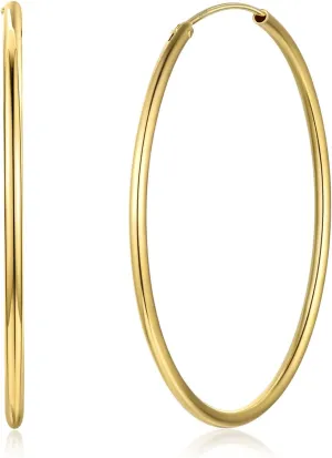 ChicSilver Hypoallergenic 925 Sterling Silver Hoop Earrings Lightweight Large Silver Hoop Earrings for Women, Endless Huggie Earrings 15/20/30/50/70MM