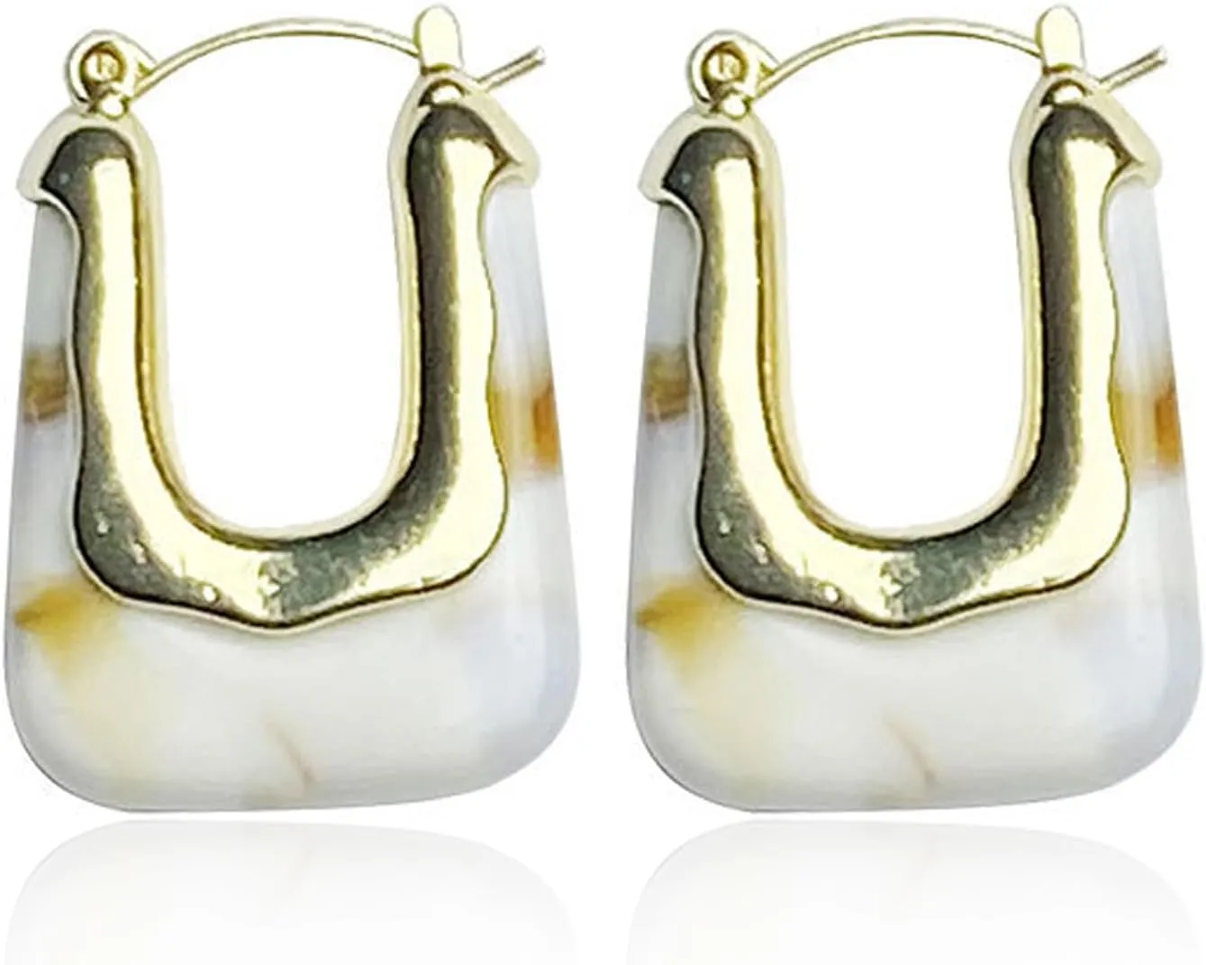 Chunky Clear Earrings Square Hoop Earrings for Women Huggie Minimalist Square Earrings Gift For Women