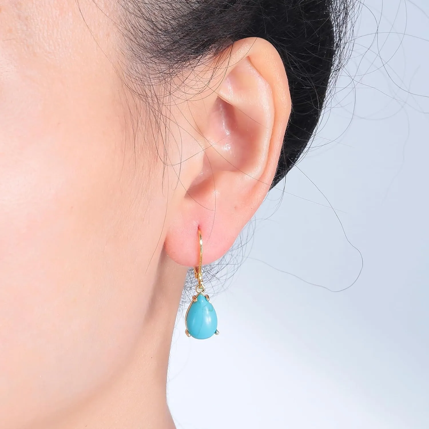 CiNily Leverback Dangle Drop Earrings for Women Girls 14K White/Gold Plated Teardrop Earrings Cubic Zircon Hanging Lever Earrings Fashion Graduation Party Weddings Jewelry Gifts