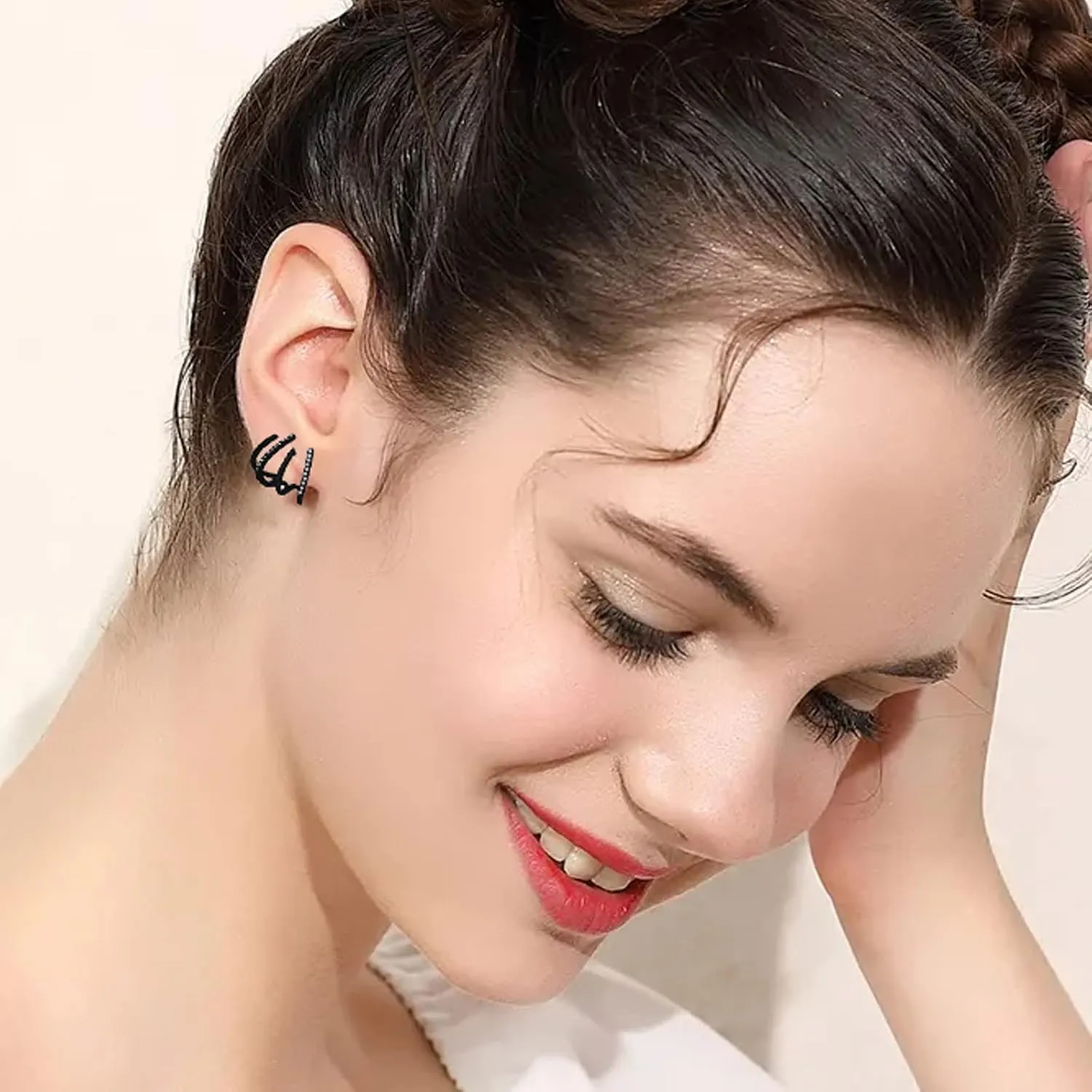 Claw Earring Cuff for Women,Zircon Needle Earrings Wrap Stud Ear Cuff Piercing Studs Earrings