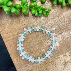 Clear & Turq Pebble Bracelet
