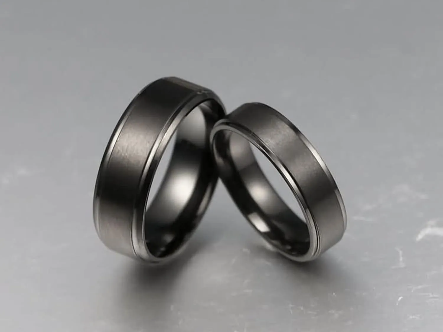 Couples Rings Black, Stainless Steel Rings Black Brushed Ring Comfort Fit