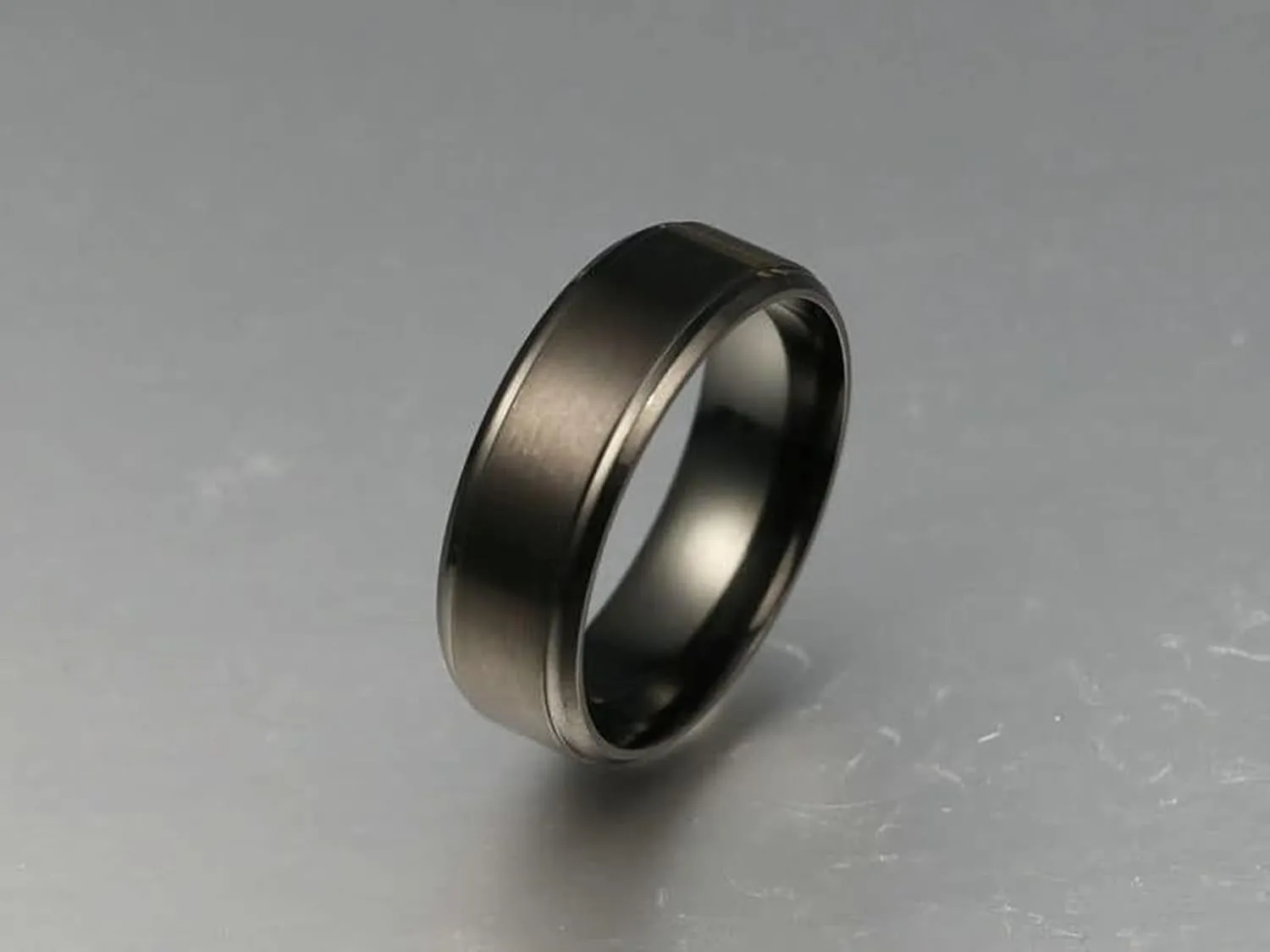 Couples Rings Black, Stainless Steel Rings Black Brushed Ring Comfort Fit