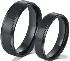 Couples Rings Black, Stainless Steel Rings Black Brushed Ring Comfort Fit