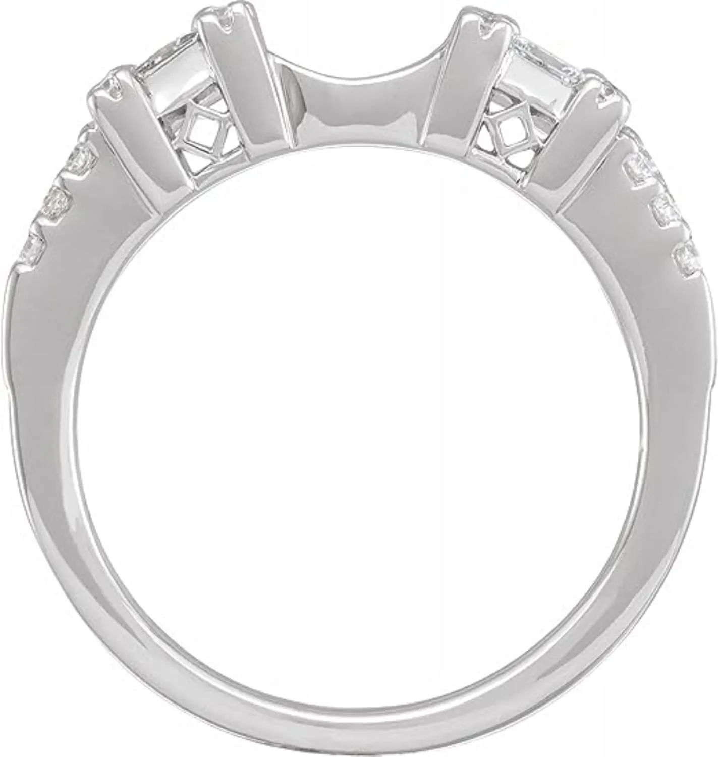 Created Round Cut White Diamond Ring / 925 Sterling Silver 14K White Gold Finish Ring/Warp Guard Wedding/Engagement Enhancer Ring For Women