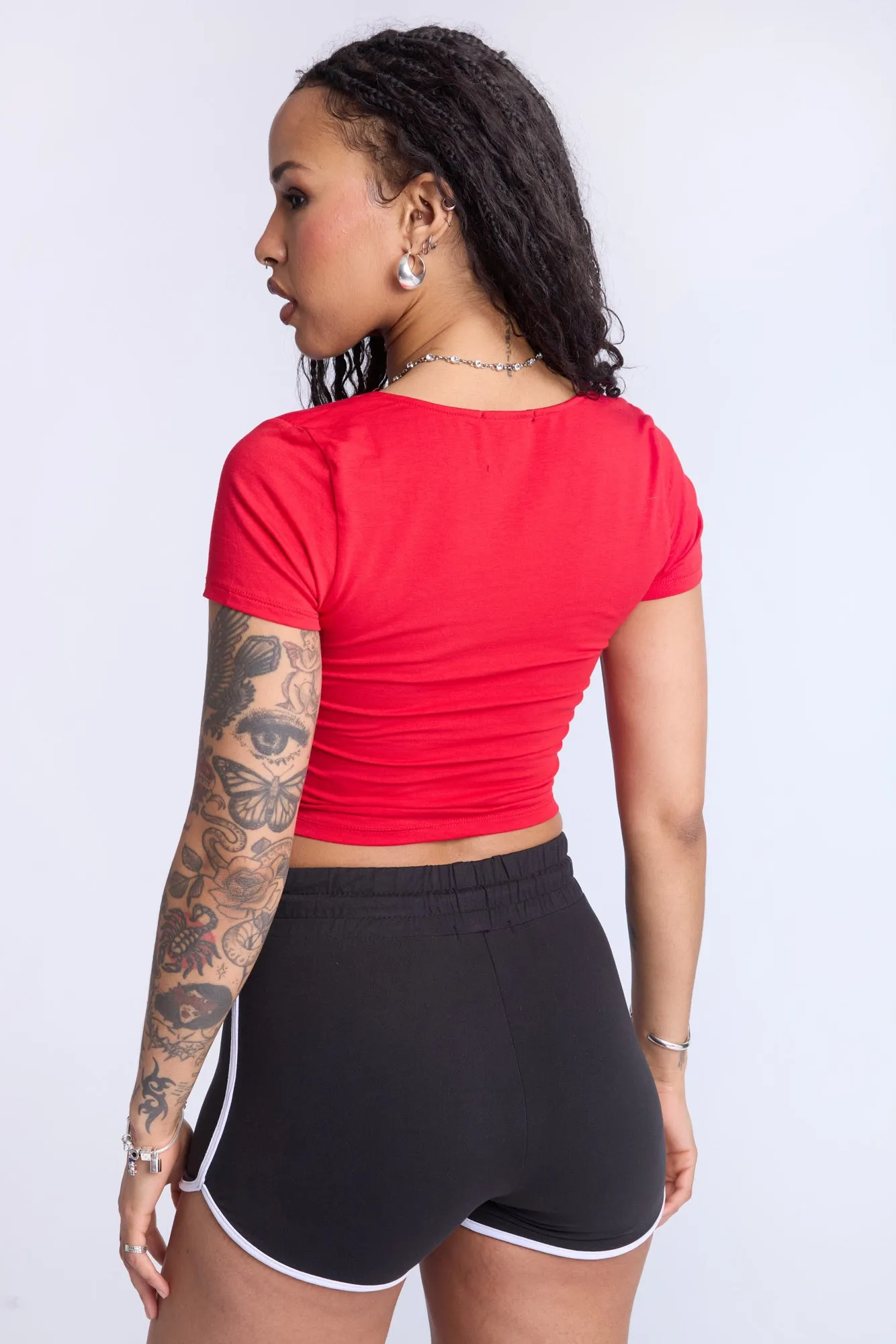 Cropped Square Neck Tee