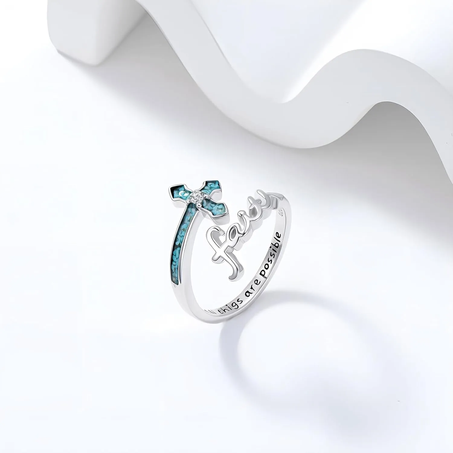 Cross Rings for Women 925 Sterling Silver Faith Cross Rings Christian Religious Jewelry Gifts for Men