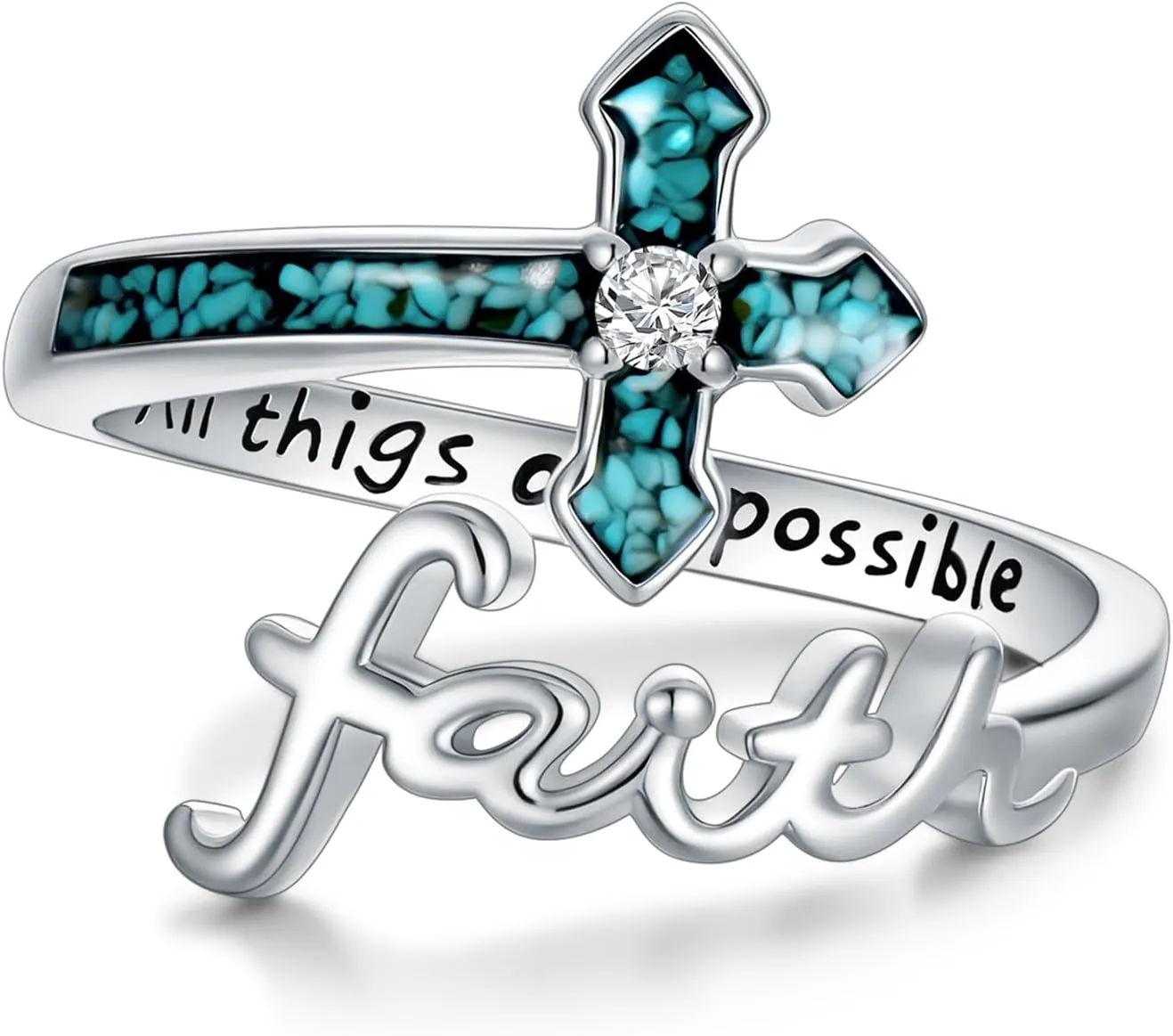 Cross Rings for Women 925 Sterling Silver Faith Cross Rings Christian Religious Jewelry Gifts for Men