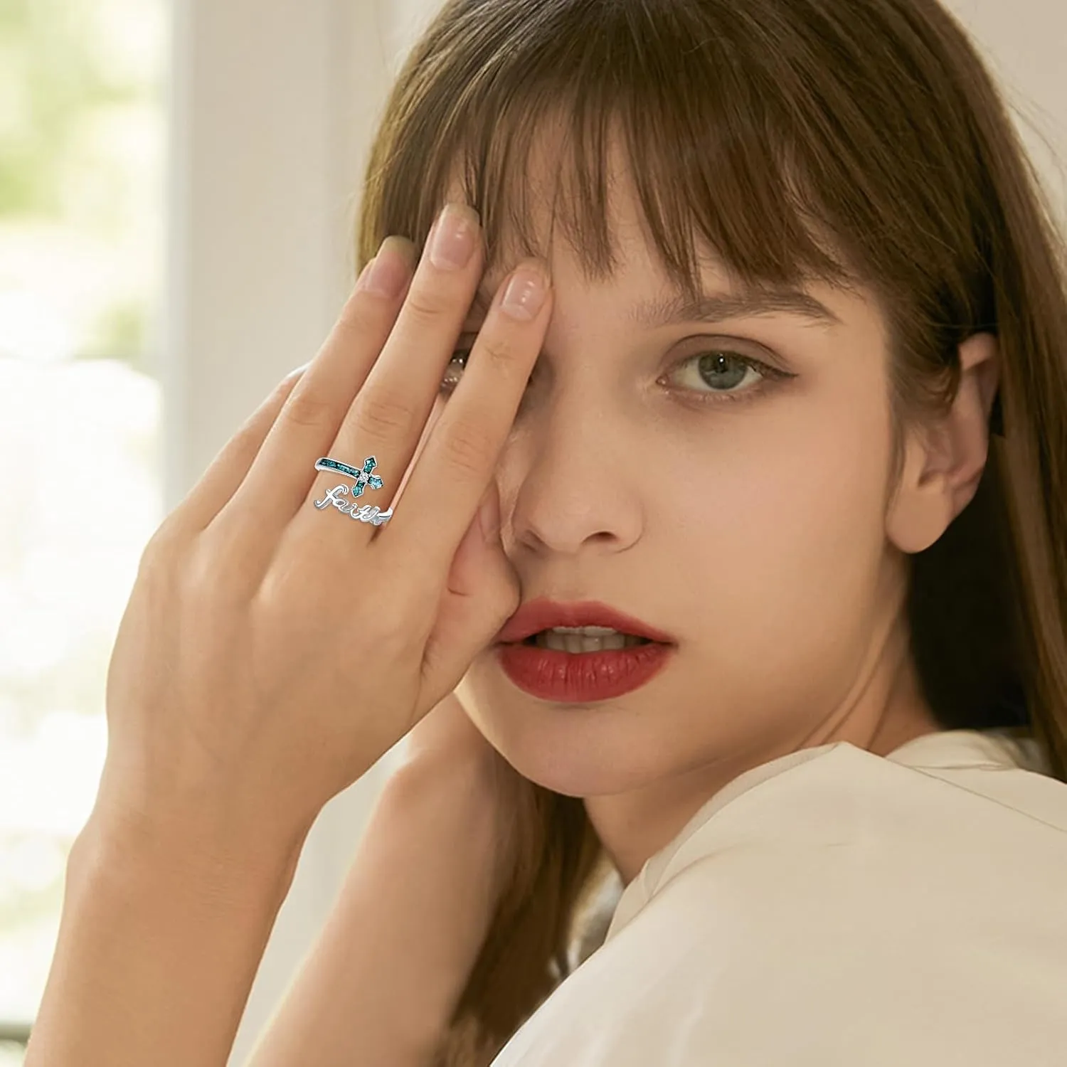 Cross Rings for Women 925 Sterling Silver Faith Cross Rings Christian Religious Jewelry Gifts for Men