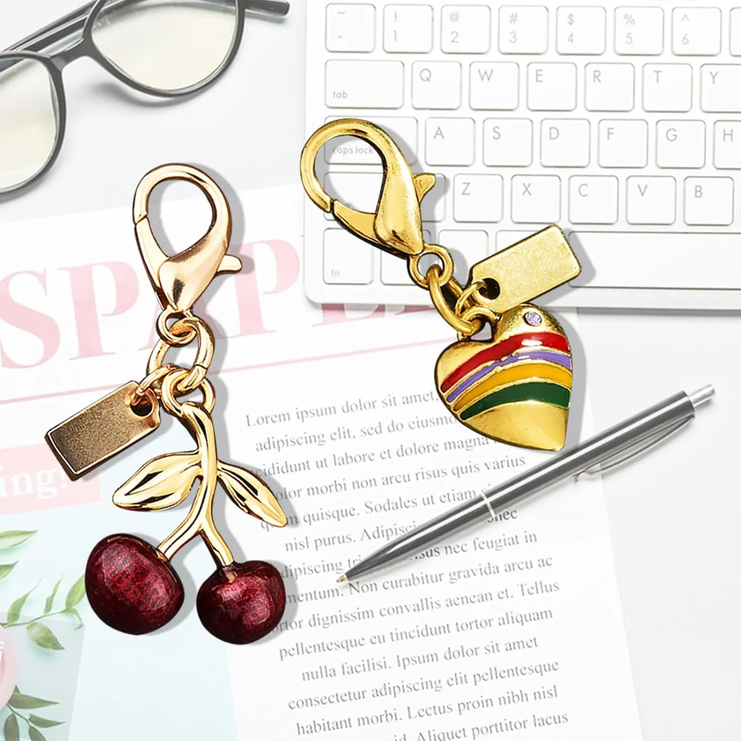 Cute cherry Keychain,Cherry Bag Charm,Handbag Charms for Purses,Key Chains Accessories