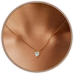 Cute Heart Necklace for Women Gold/Silver Plated Heart Pendant Choker Necklaces Tendy Love Heart Chain Necklace Dainty Gold/Silver Necklace Jewelry Gifts for Women