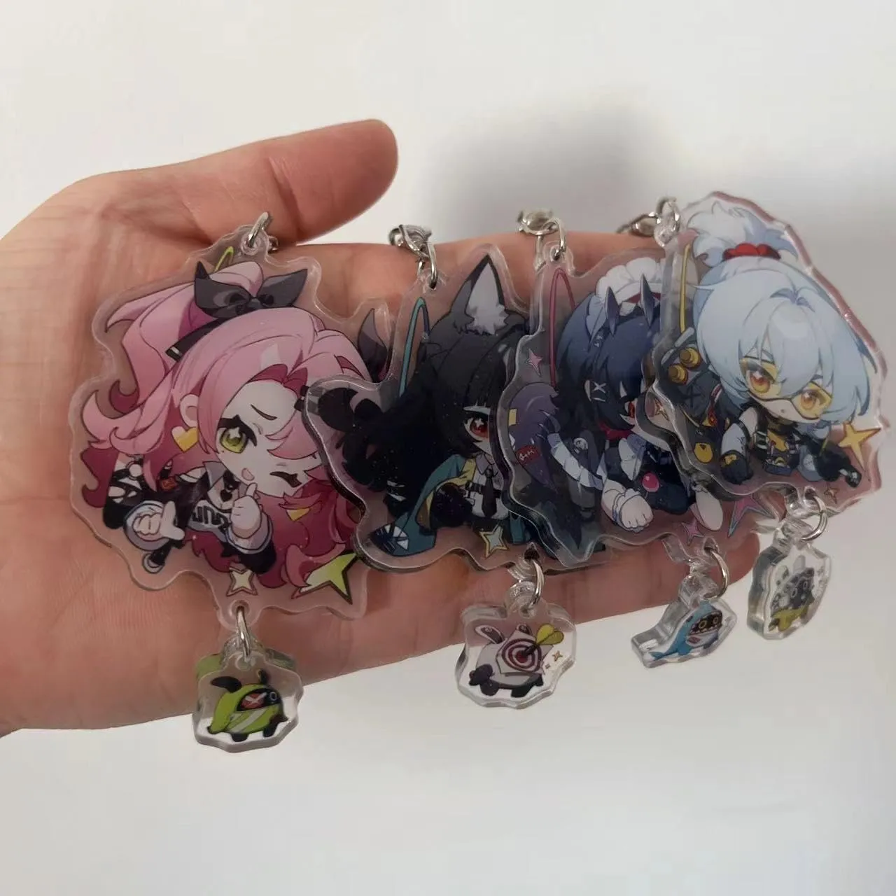 Cute Zenless Zone Zero Cosplay Acrylic Keychain G Shaped Buckle Accessories Bag Car Pendant Key Ring Game Fans Gifts