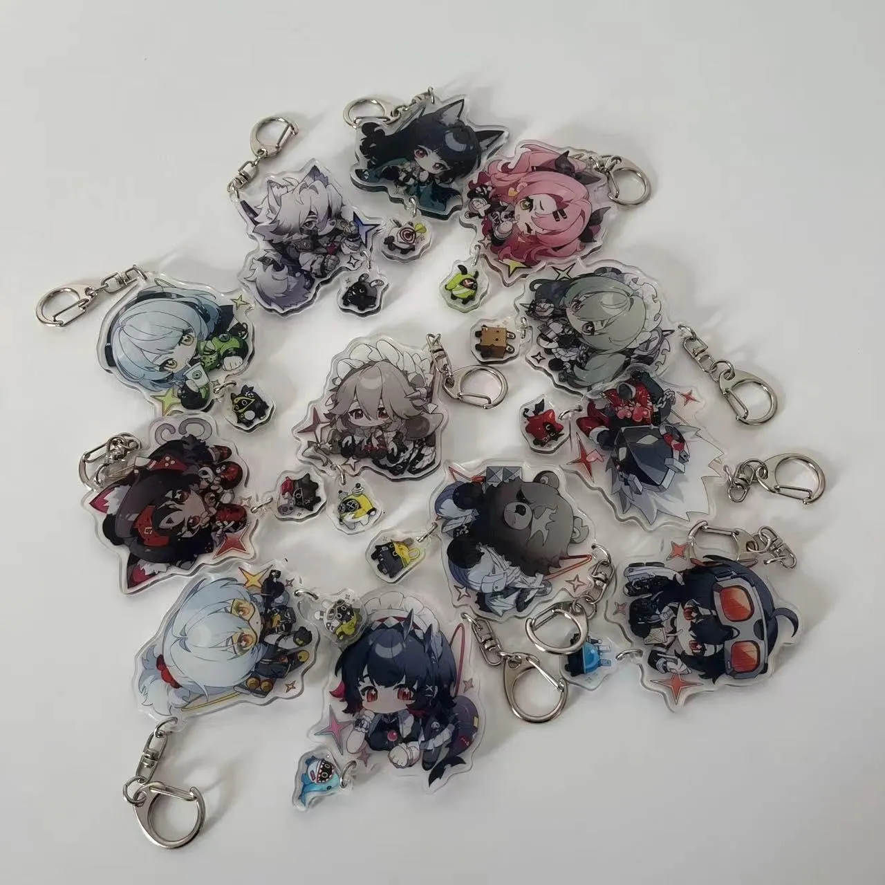 Cute Zenless Zone Zero Cosplay Acrylic Keychain G Shaped Buckle Accessories Bag Car Pendant Key Ring Game Fans Gifts