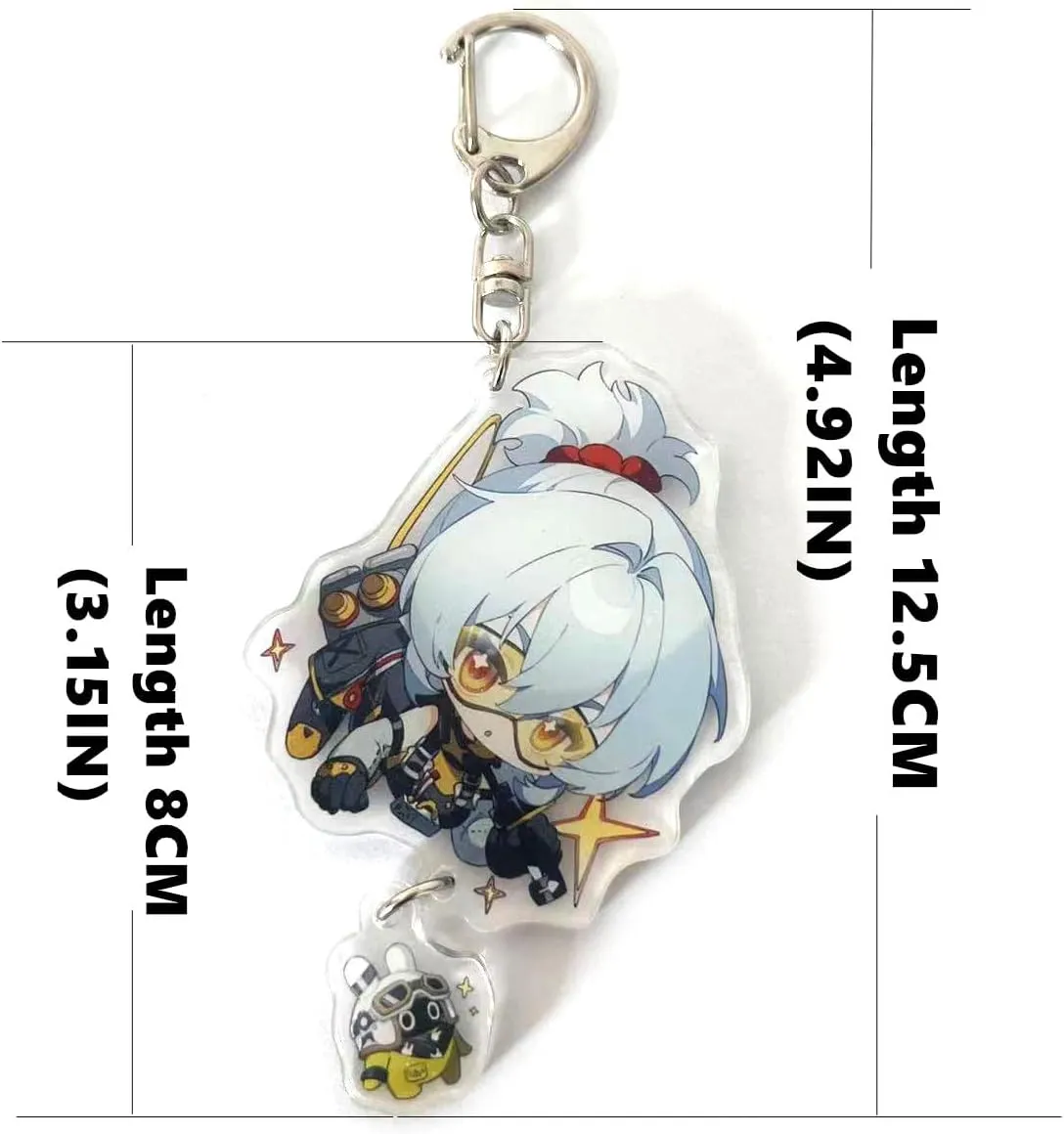 Cute Zenless Zone Zero Cosplay Acrylic Keychain G Shaped Buckle Accessories Bag Car Pendant Key Ring Game Fans Gifts