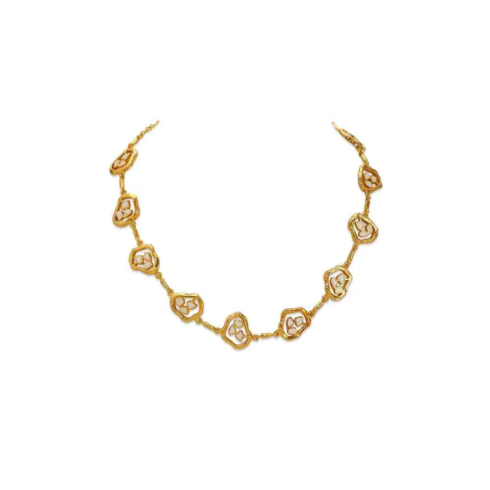 Dhwani Bansal Adjustable Gold And Pastel Green Enamel Adjustable Terra Choker Necklace