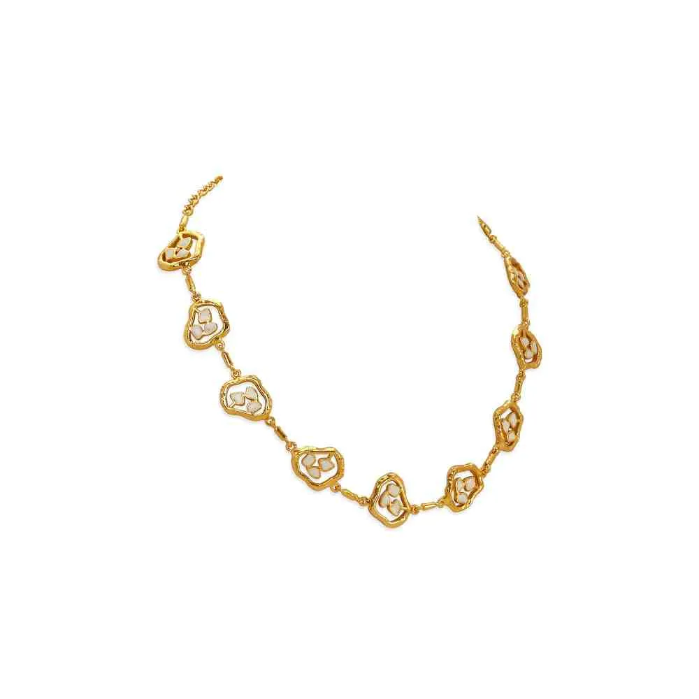 Dhwani Bansal Adjustable Gold And Pastel Green Enamel Adjustable Terra Choker Necklace