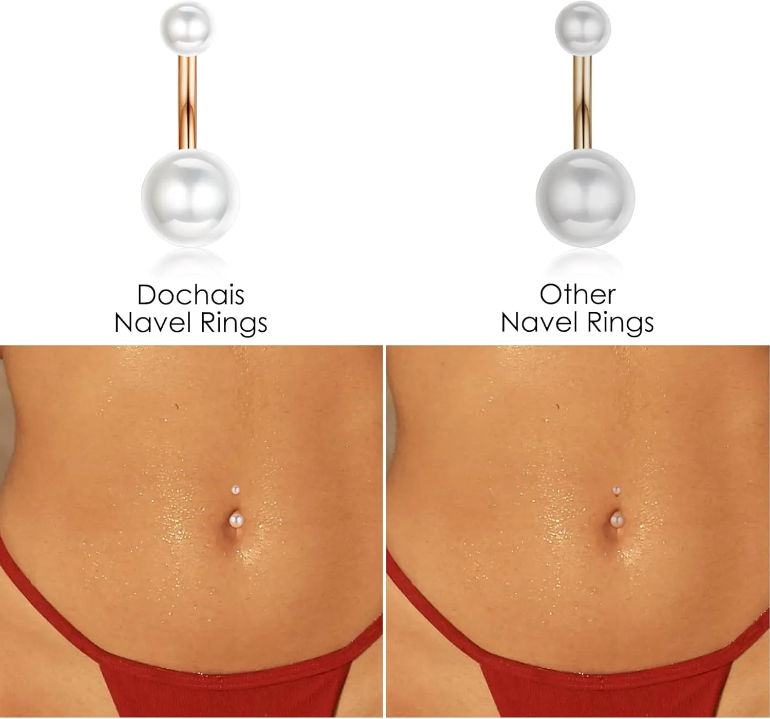 Dochais 8Pcs Surgical Stainless Steel Belly Button Rings for Women - Cute Pink Butterfly Cubic Zirconia Heart Body Piercing Jewelry