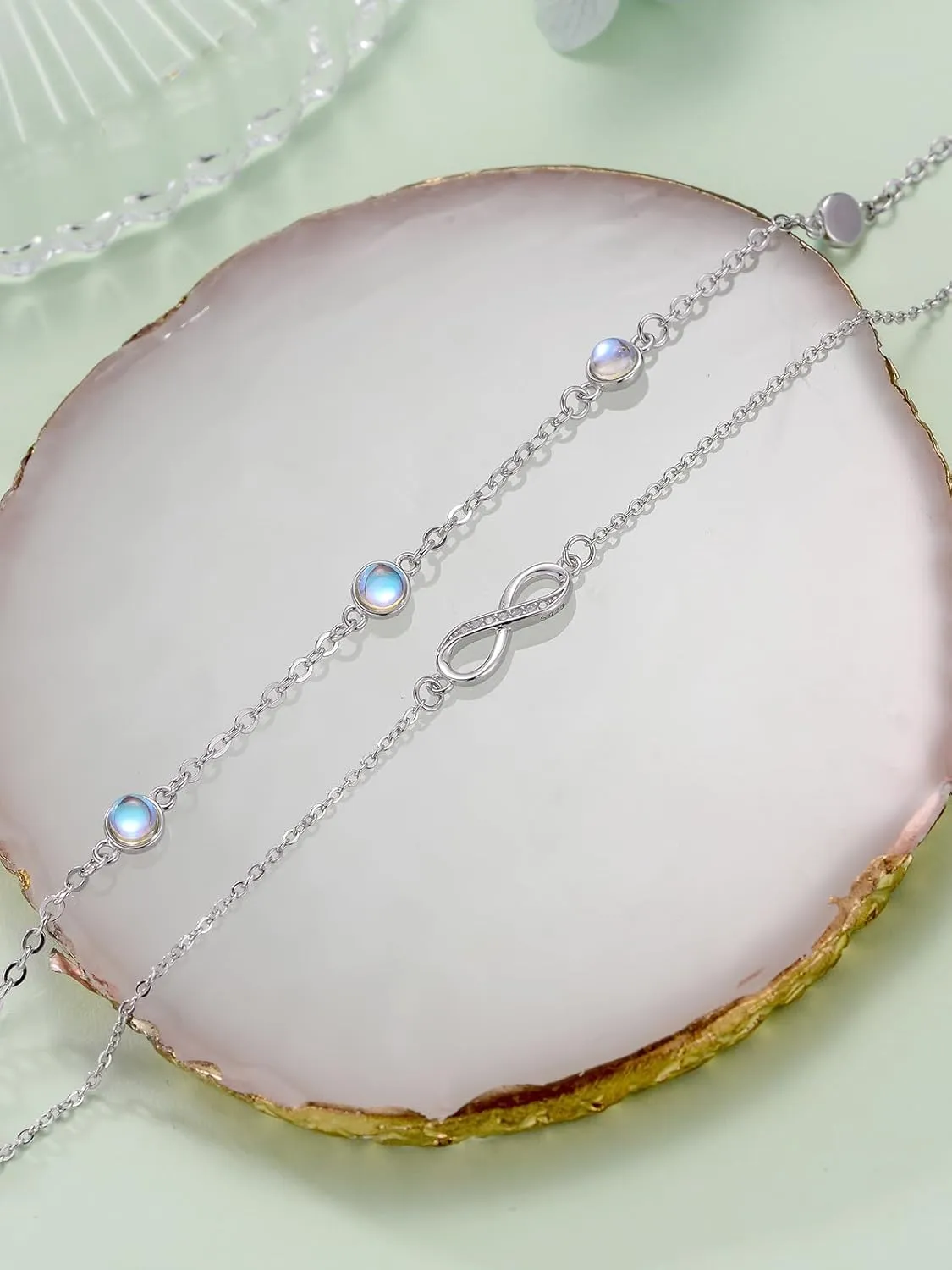 Dorunmo Anklet Bracelets For Women 925 Sterling Silver Birthstone/Infinity/Butterfly/Evil Eye/Turtle/Pineapple/Starfish/Heart Anklets Bracelets Jewelry Gifts for Women