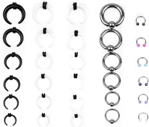 Ear Gauges Stretching Kit 14G-00G Acrylic Sprial Tapers Plugs Expander Sets Heart Tunnels Piering Jewelry Horeseshoes Taper For Ears