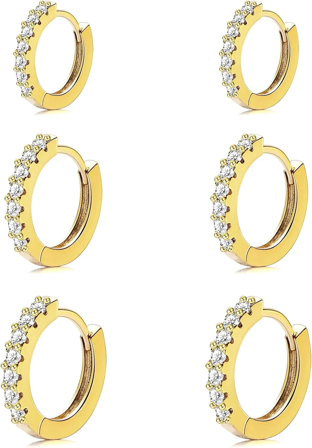 Earrings for Women Small Gold Hoop Earrings Set 18K Gold Plated Huggie Earrings Men