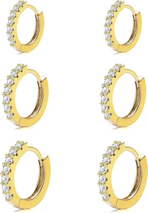 Earrings for Women Small Gold Hoop Earrings Set 18K Gold Plated Huggie Earrings Men