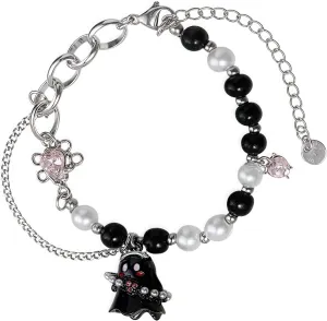 eartif Spooky Ghost Bracelet, Funny Ghost Natural Stone Friendship Bracelets
