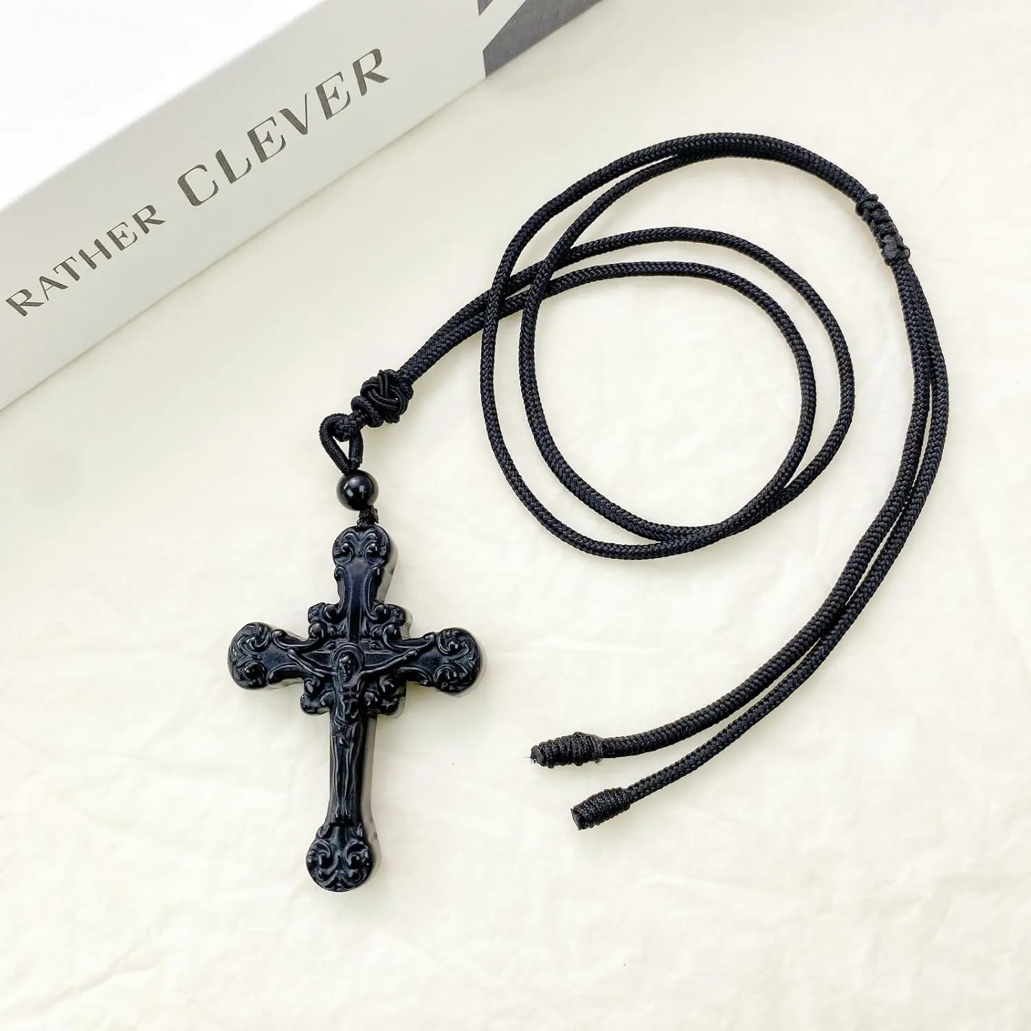 EDEN'S CALL Natural Carved Stone Pendant Necklace for Men and Women Adjustable Cord Crystal Stone Figurine Necklace