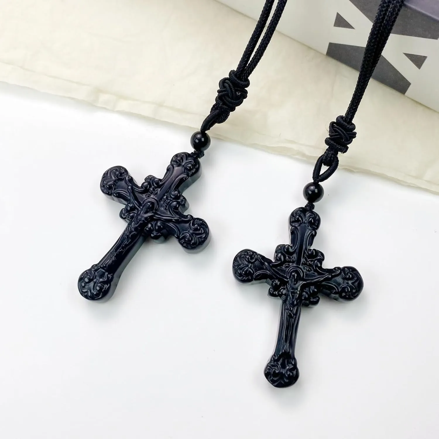 EDEN'S CALL Natural Carved Stone Pendant Necklace for Men and Women Adjustable Cord Crystal Stone Figurine Necklace