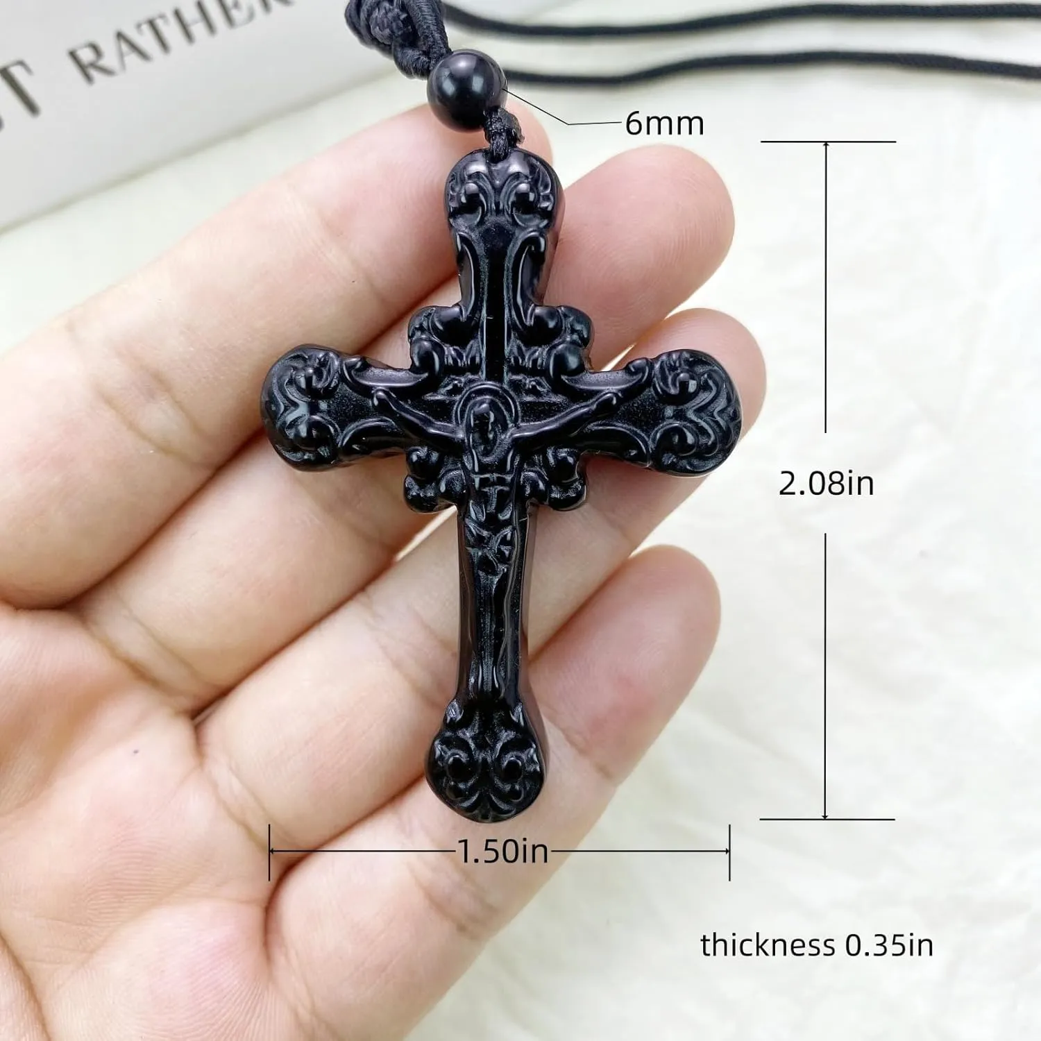 EDEN'S CALL Natural Carved Stone Pendant Necklace for Men and Women Adjustable Cord Crystal Stone Figurine Necklace