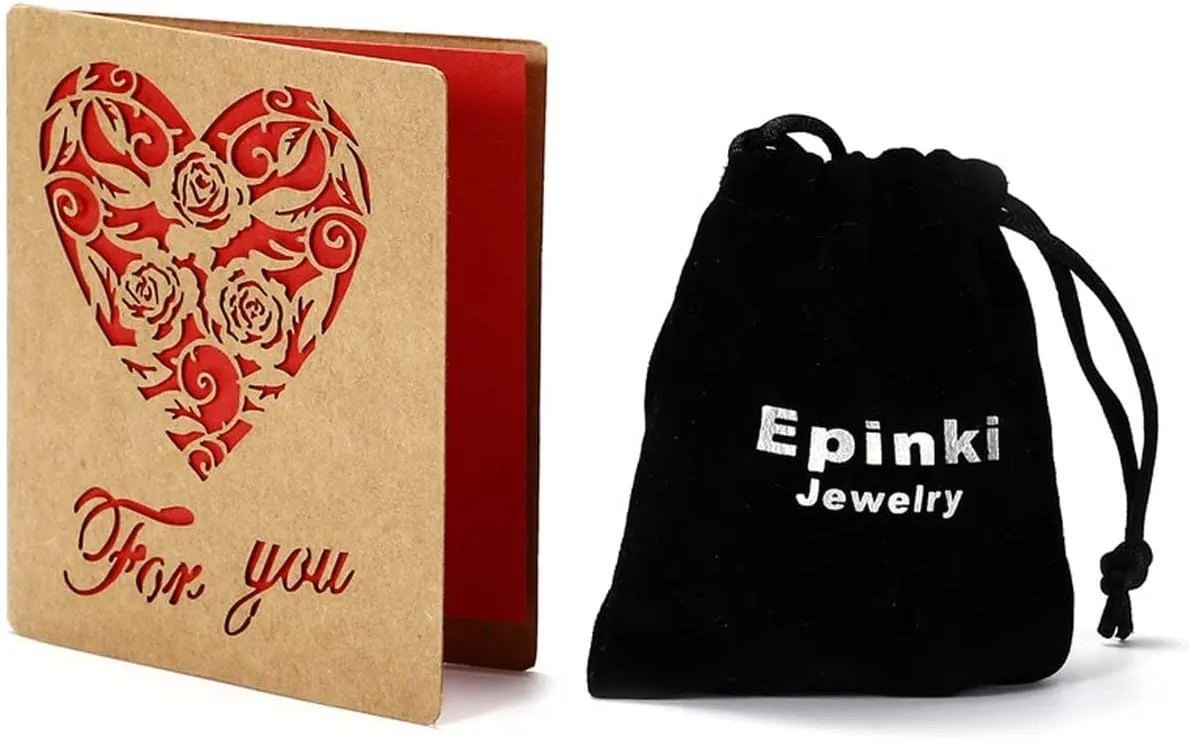 Epinki Mens Ear Plugs Gauges, 1 Pair Ear Gauges Black Heart Stone Women Ear Gauge Stretching Kit