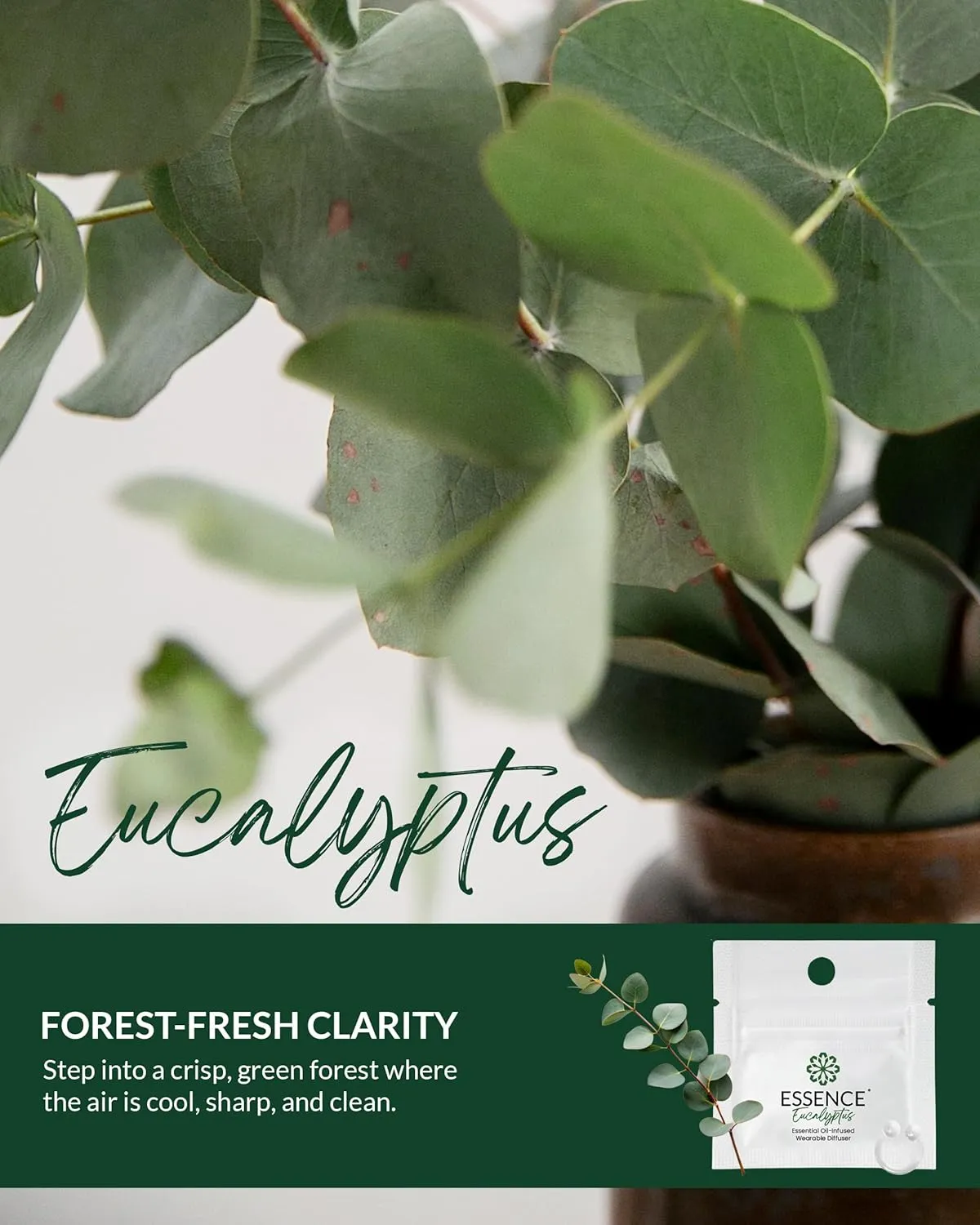 Essence Wearable Aromatherapy Nasal Diffuser  Eucalyptus Essential Oil Nose Ring Silicone Inhaler for Stress & Mood Support - Made in USA & Travel-Friendly