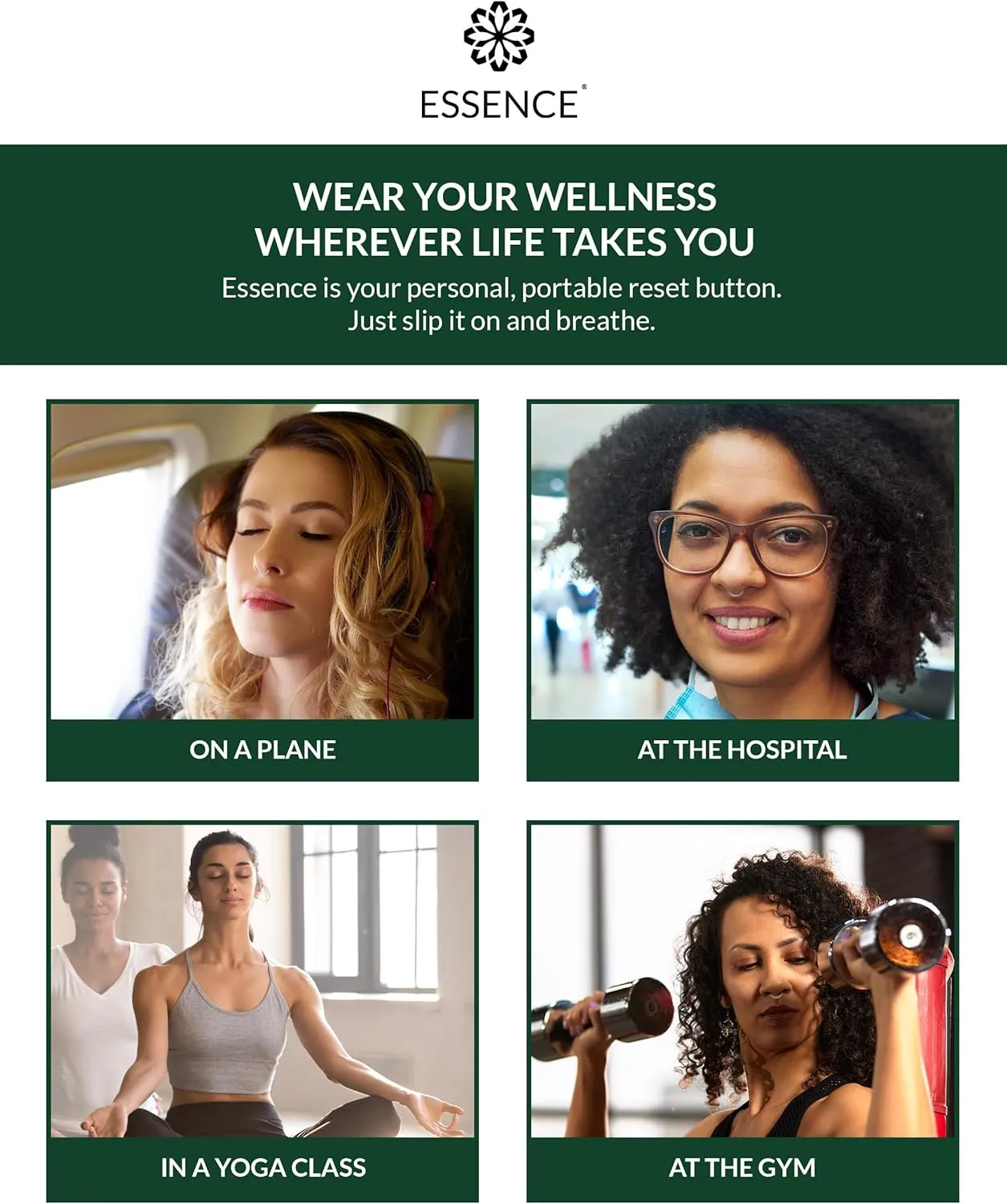Essence Wearable Aromatherapy Nasal Diffuser  Eucalyptus Essential Oil Nose Ring Silicone Inhaler for Stress & Mood Support - Made in USA & Travel-Friendly