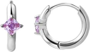 FANSING Birthstone Hoop Earrings for Women Lightweight 316L Surgical Steel Huggie Earrings