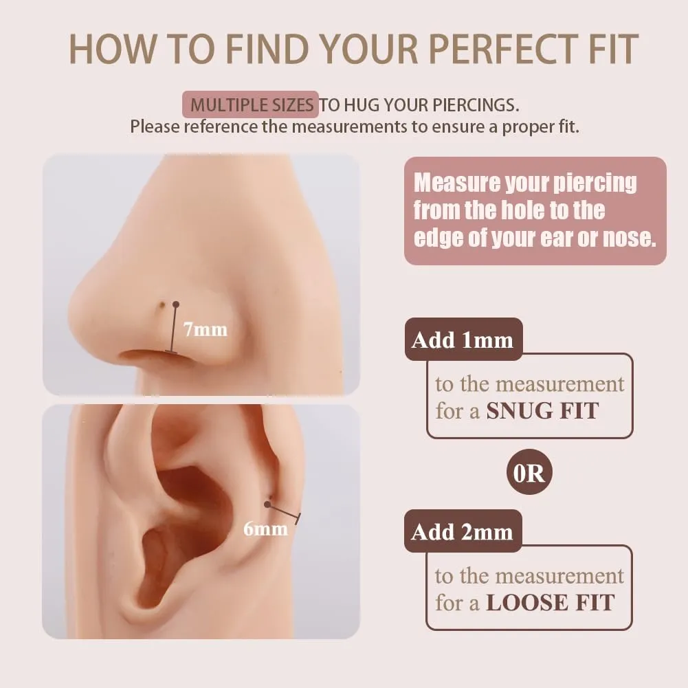 FANSING Men Women 316L Surgical Steel Hinged Nose Rings Hoop for Nostril Septum Cartilage Helix Daith Tragus Rook Conch Lip Ear Lobe Piercings