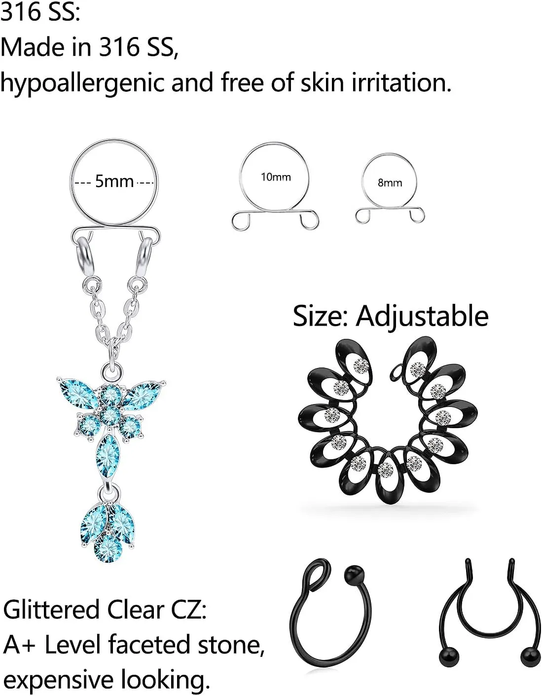 Faux Nipple Rings - Non-Piercing, Nipple Rings With Realistic Design
