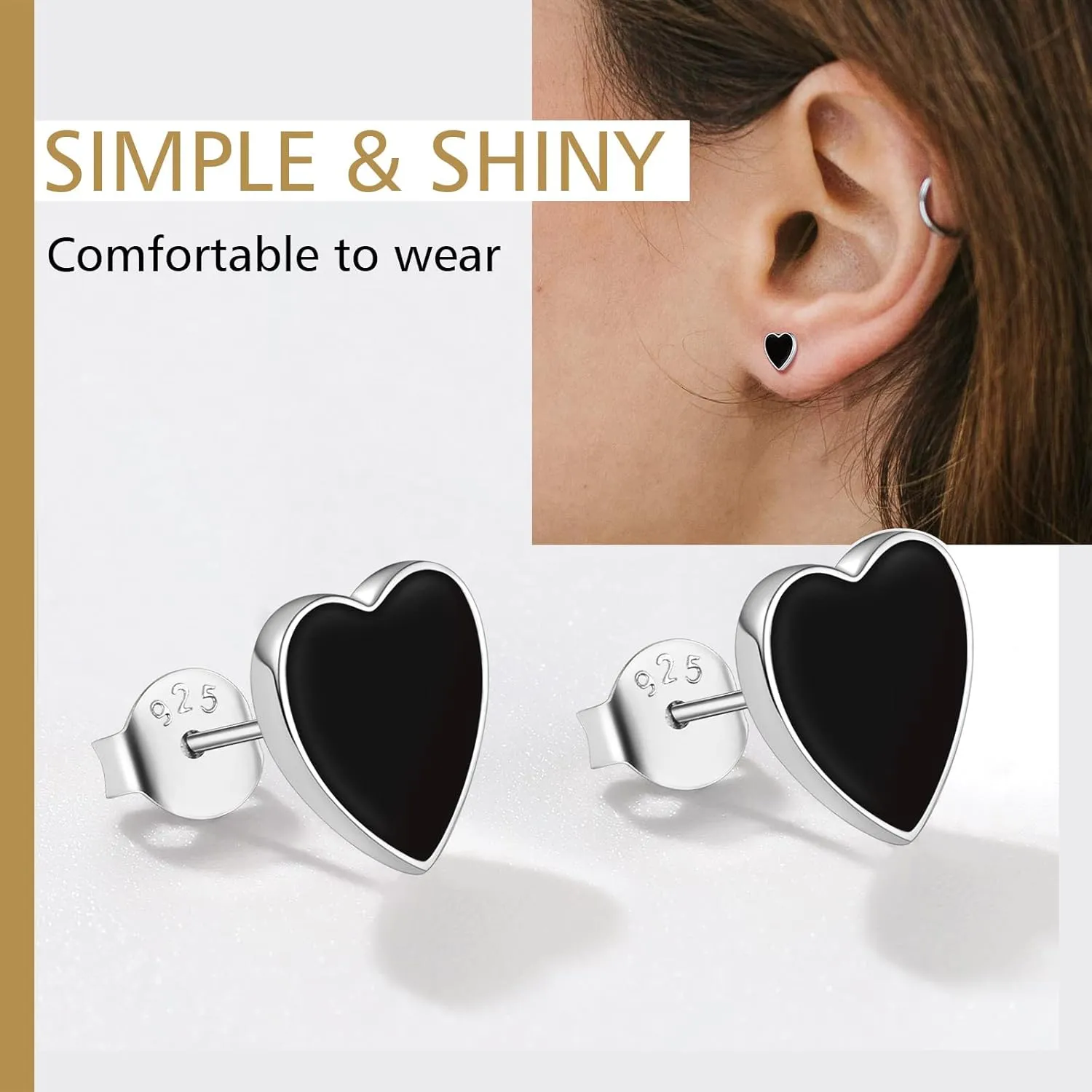 FindChic Hypoallergenic Small Star/Heart/Spike/Square Huggie Earrings for Women 18K Gold/Platinum Plated Cute Studs Earrings Jewelry Gift for Her, with Gift Box