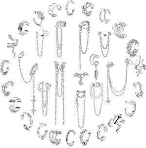 Florideco Ear Cuff Earrings Set for Women Adjustable Fake Earring Cuffs Non Piercing Earring Set Ear Jewelry Set