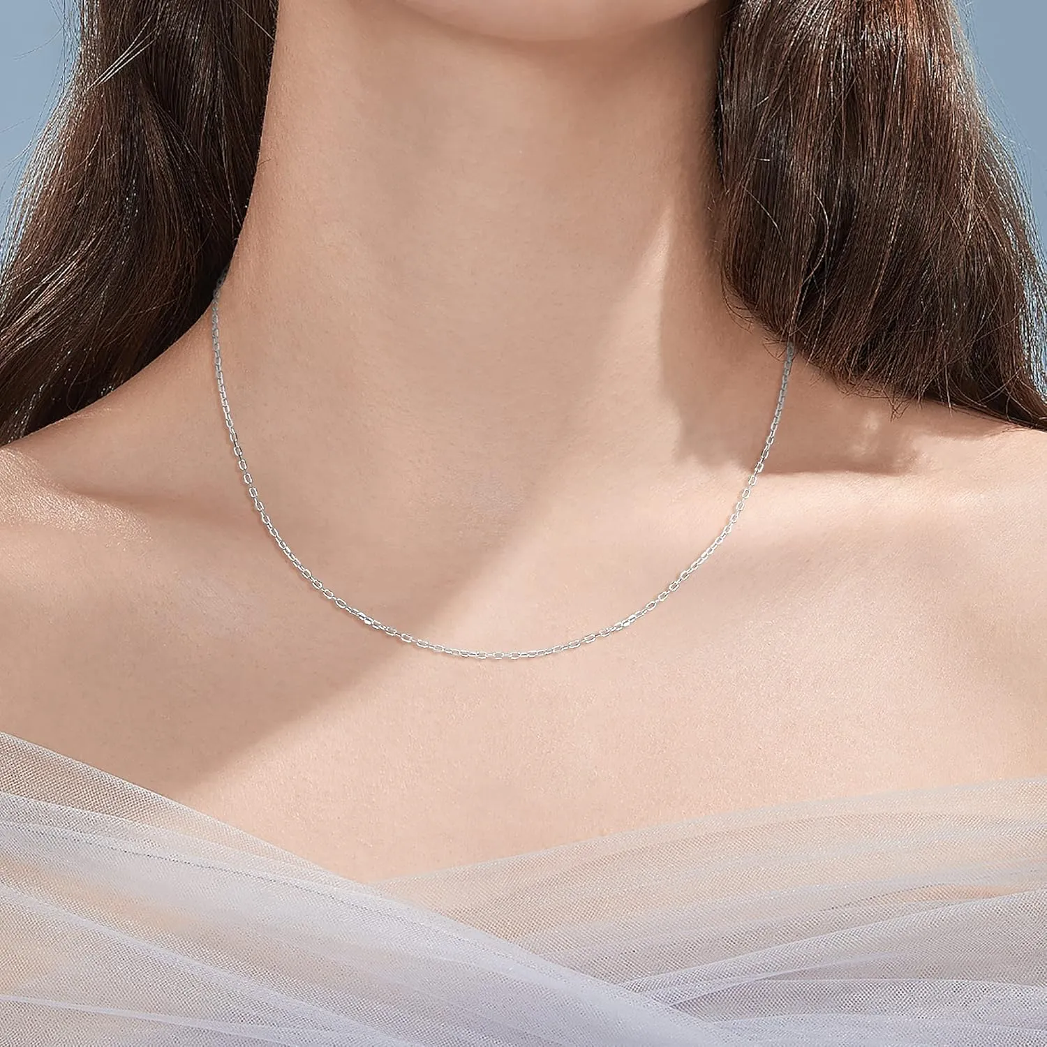 Gacimy 925 Sterling Silver Cable Chain for Women, 1mm 1.3mm 1.5mm 1.8mm Width