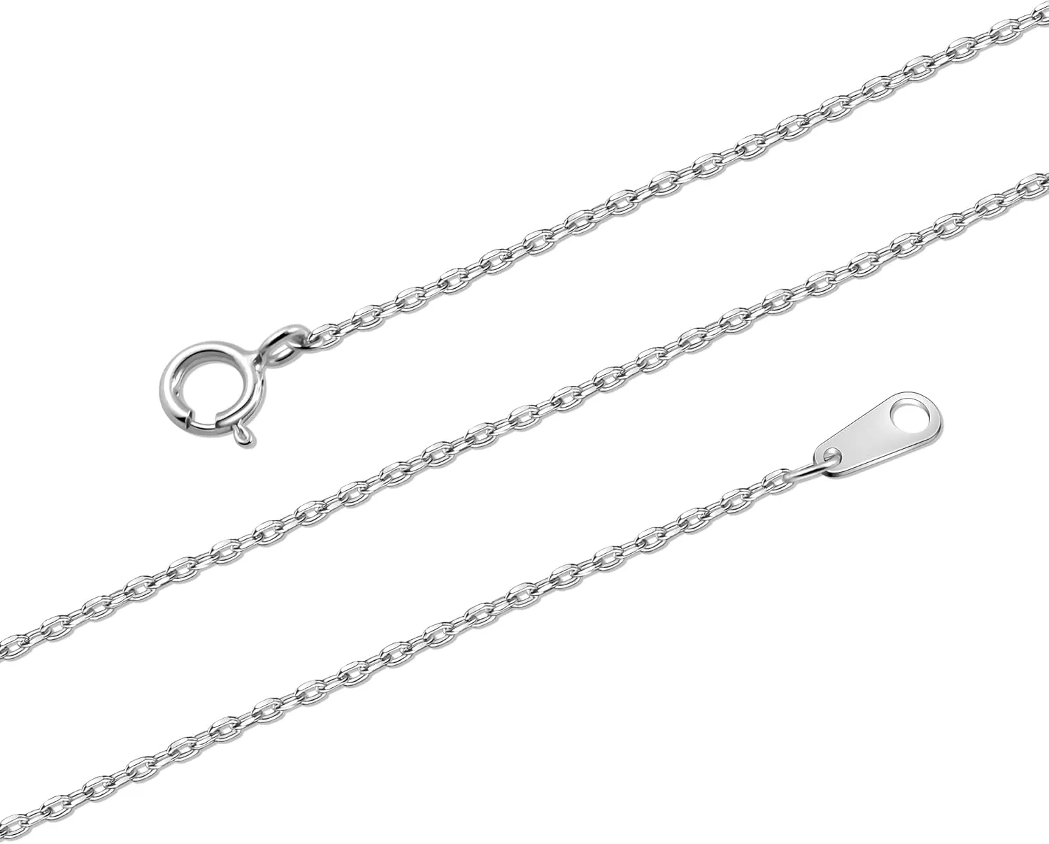 Gacimy 925 Sterling Silver Cable Chain for Women, 1mm 1.3mm 1.5mm 1.8mm Width