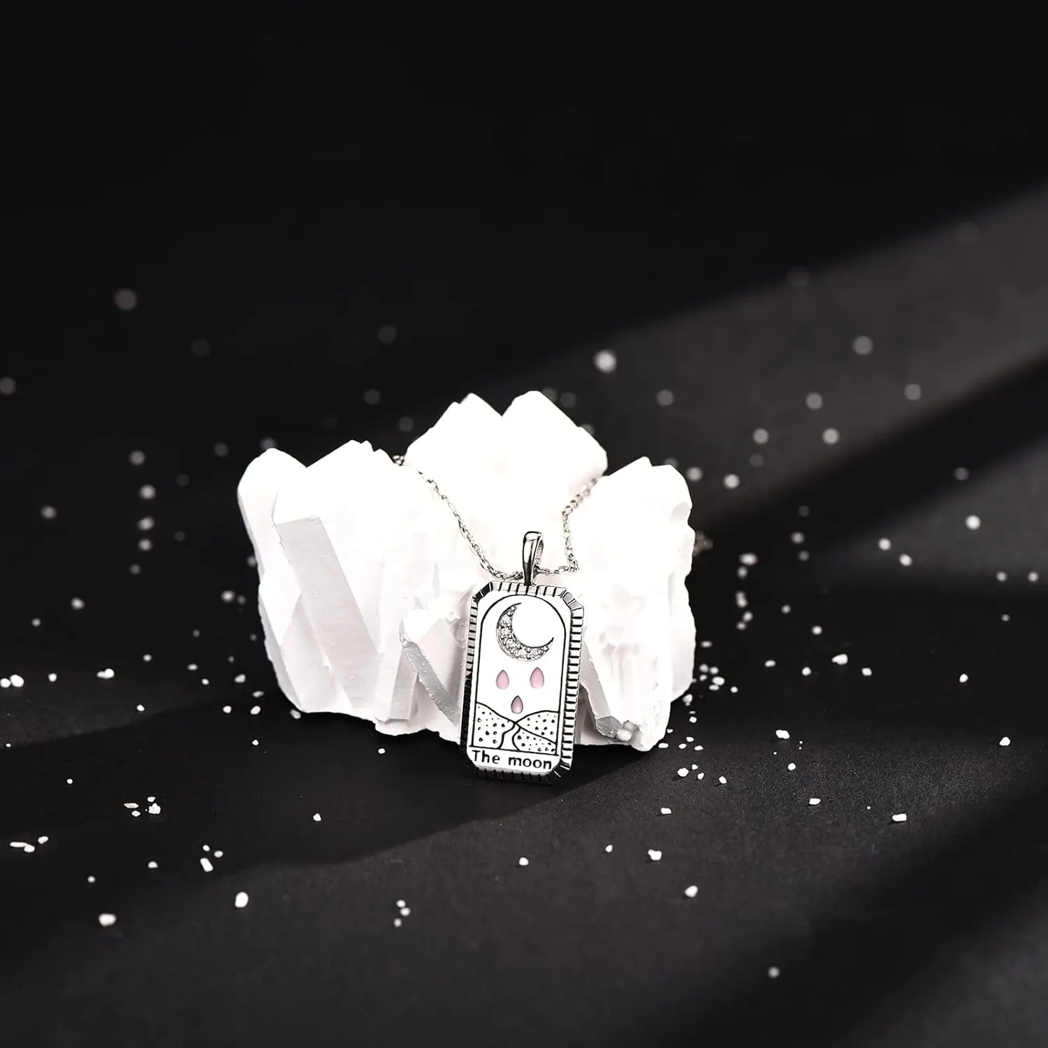 Gemiac Tarot Custom Name Necklace Personalized Engraved Letter Necklace Sterling Silver Tarot Card Necklace Amulet Astrology Jewelry Gift for Women Men Girls Boys