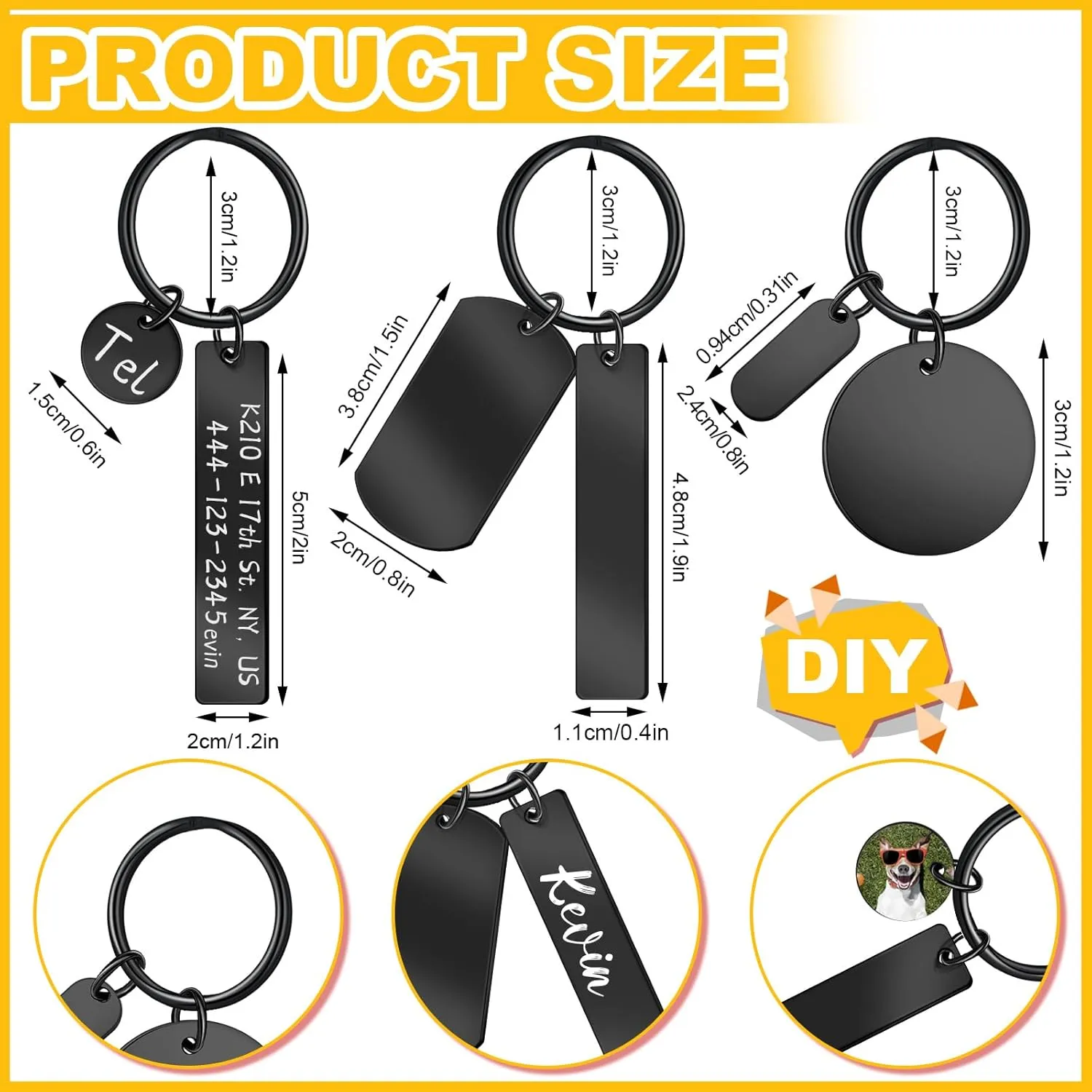 Gisafai 30 Pcs Engravable Stainless Steel Keychain Blanks Metal Blank for Laser Engraving 2025 Graduation Gifts