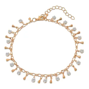 Gold Anklet for Women Adjustable Anklet Bracelet with Cubic Zirconia Charm Anklet Paperclip Chain Cute Anklets Foot Jewelry for Gift